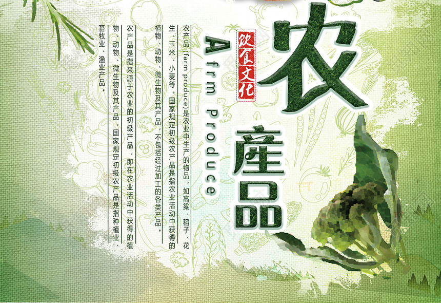 自然饋贈，綠色守護——初級農產品展板海報設計